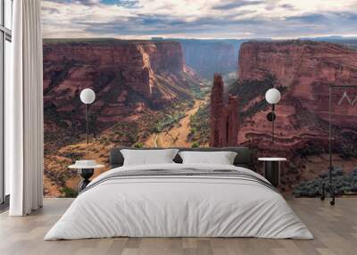 Spider Rock at sunrise in Canyon de Chelly, Arizona. Wall mural