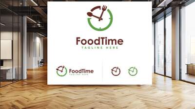 food time logo design template, vector illustration Wall mural