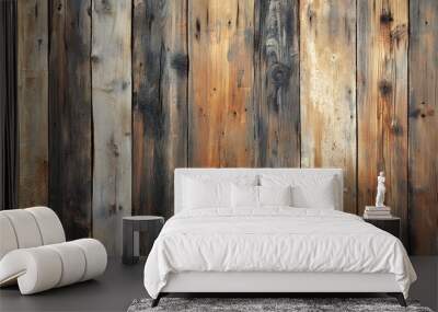 Weathered and Distressed Wooden Planks Wall mural