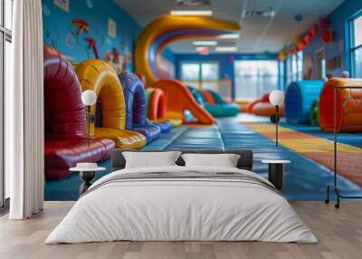 Colorful and safe indoor playground for children. Wall mural