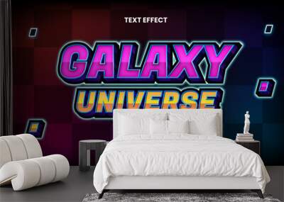 Galaxy Space Text Effect. Retro Font Style Wall mural