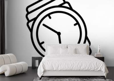 Time and Clock outline icon Wall mural