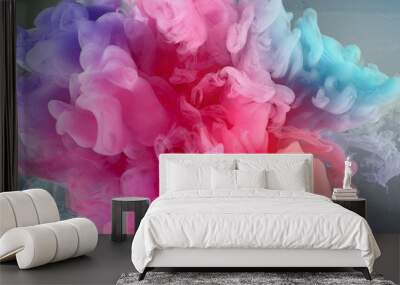 background from acrylic rainbow colors in water Wall mural