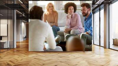 Friends talking in room Wall mural