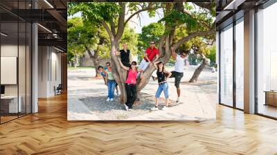 group of people on vacation in greece Wall mural