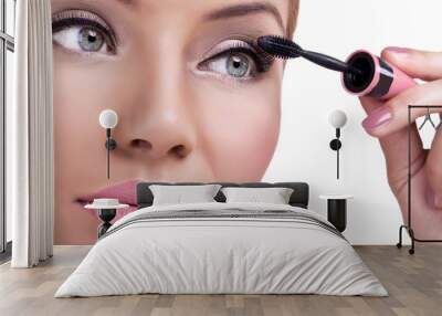 make-up, applying mascara Wall mural