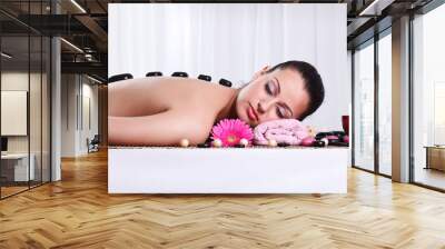 Relaxed woman in spa center Wall mural