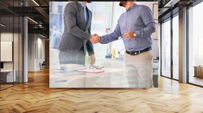 Successful business mens completed business meeting Wall mural