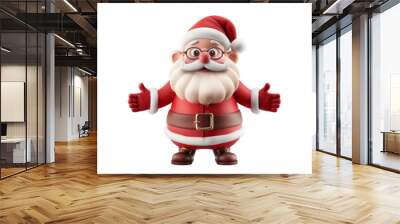 Collection of christmas illustration cute 3D character of funny Santas isolated on transparent or white background Wall mural