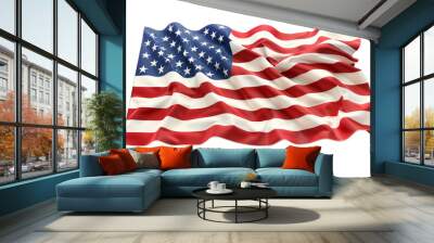 The USA national flag isolated on transparent or white background Wall mural