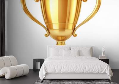 Winner golden trophy cup isolated on white background Wall mural