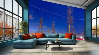 Electric high voltage power post Wall mural