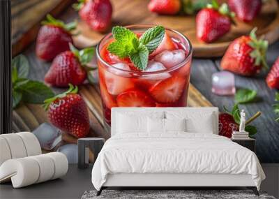 strawberries and cream Wall mural