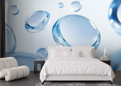 Ethereal Abstract Art of Floating Glass Lenses, Modern Technology and Eye Care Symbolism, Minimalist Aesthetics with a Touch of Movement and Depth Wall mural