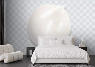 Cream texture stroke isolated on transparent background. Facial creme, foam, gel or body lotion skincare icon. Wall mural