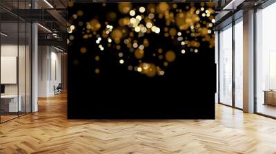 Shining bokeh isolated on transparent background. Golden bokeh lights with glowing particles isolated. Christmas concept Wall mural