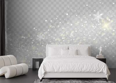 Snow and wind on a transparent background. White gradient decorative element.vector illustration. winter and snow with fog. wind and fog. Wall mural