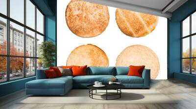 Set of burger bun isolated on white background. Wall mural