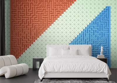 Muster, Textur, Farben, geometrische Formen, 3D Grafik Wall mural