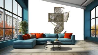 Abstract cross from lines and waves, background for design and decoration. Wall mural