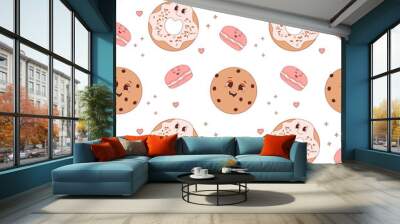 Seamless pattern with  sweet characters Wall mural