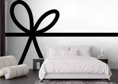 Simple line bow ribbon doodle Wall mural