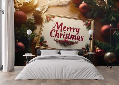 The Merry Christmas Sign Wall mural