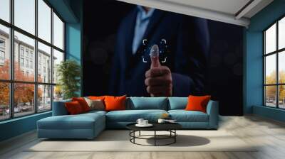 Security of cyber technologies that control or allow access to information, concepts, systems, and privacy. By scanning fingerprints across smartphones and computer networks to financial information. Wall mural