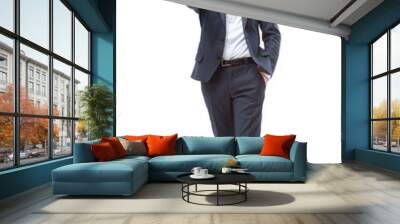 Confident young businessman pointing you Wall mural