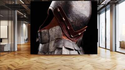 Medieval armor protection. Knight helm. Wall mural