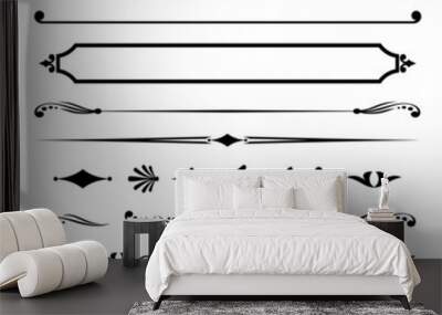 A large collection of old western design elements, embellishment, borders and divider lines. Wall mural