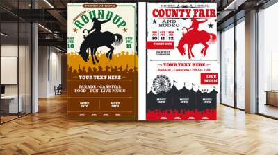 Four (4) different rodeo or county fair event posters. Wall mural