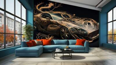 Modern car concept, creative wallpaper of a supercar, background Wall mural