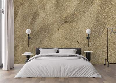 Sand texture. Sandy beach for background. Top view Wall mural