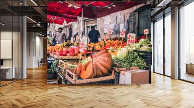 Naples, Italy, June 10th 2018: The colorful ancient antignano markets of Naples Wall mural