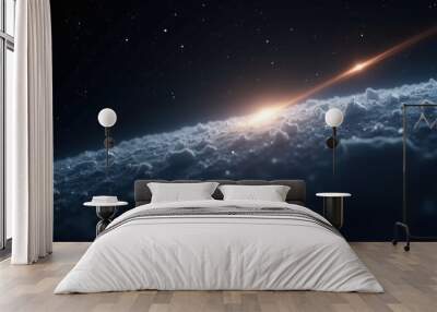 Comet passing by star Wall mural