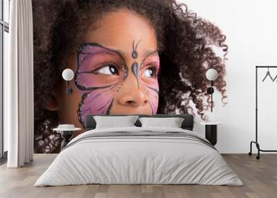 Face painting, butterfly Wall mural