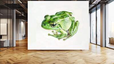 A green frog with a yellow spot on its head Wall mural