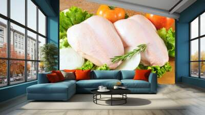 Raw chicken breast Wall mural