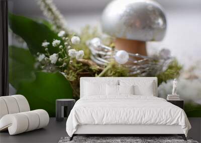 white and green decoration with gypsophelia Wall mural