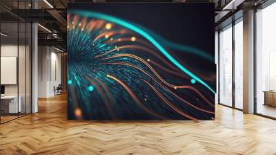 Digital Data flow background Wall mural