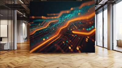 Digital Data Stream Abstract Background Wall mural