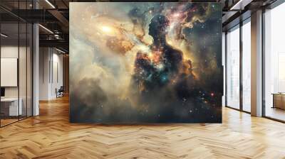 a being that is one with the universe . Its body is pure galaxies and stars. faceless, its body is like a portal to another dimension Wall mural