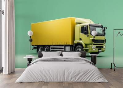 large transport truck over isolated background Wall mural