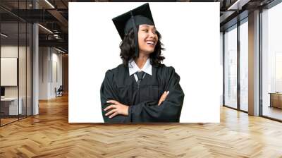 Young university graduate Argentinian woman over isolated background happy and smiling Wall mural