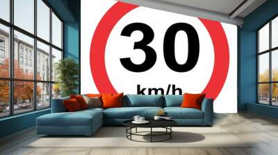 30 kmh speed limit Wall mural