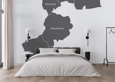 Burgenland administrative map Wall mural