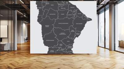 Ceara State regions map Wall mural