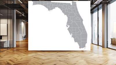 Florida counties map Wall mural