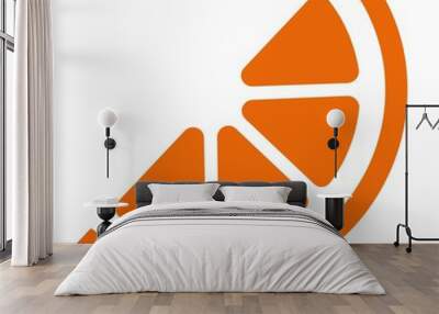 Half orange icon Wall mural